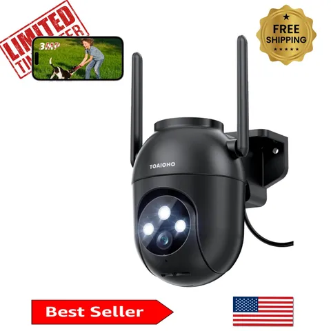 Home Security Camera with 2.4G/5G WiFi: Motion Detection & Color Night Vision