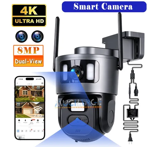 FHD Dual View Security Camera Zoom Outdoor 2.4G &5G Wifi Camera AI Motion Catch