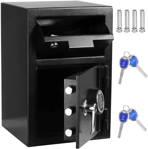 80LBS Depository Safe W/ Drop Slot 2.6 Cub Anti-Theft Cash Drop Safe W/