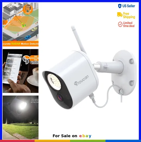 Floodlight Camera 1080p Wi-Fi 1200 Lumen Motion Detection Two-Way Audio Night
