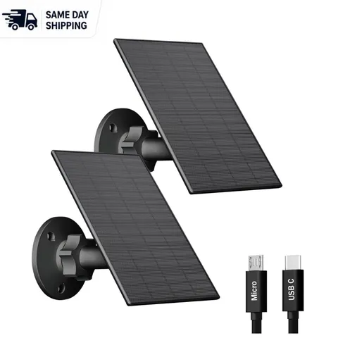 2W Solar Panel Charger with 360° Mount for Outdoor Cameras - Weatherproof Design