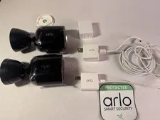 Arlo Pro 3 Camera Lot 2x w/ Mounts Chargers Cable PARTS / No Key