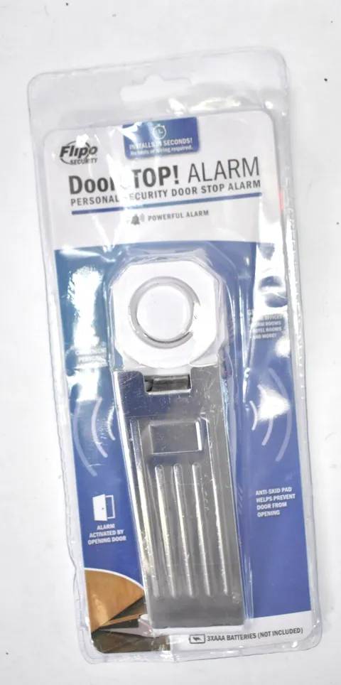 Flipo Door Stop Alarm Personal Security Home Use Battery Operated ALARM-DSTOP-W