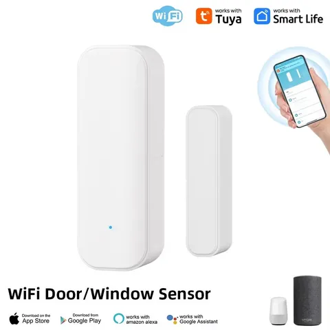 Wifi or Zigbee Window Door Sensor with Battery Smart Home Security Alarm System 