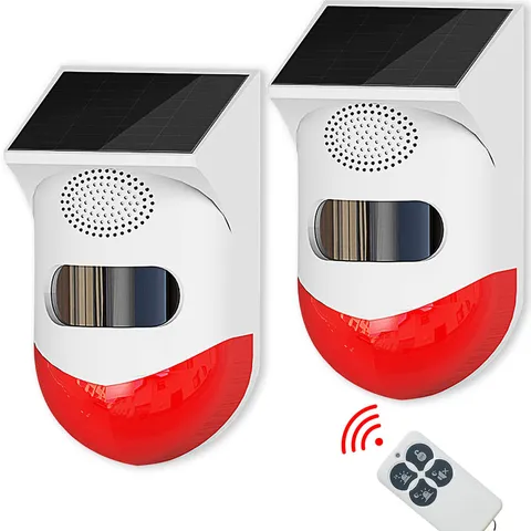 Chunhee Solar Motion Senor Alarm Outdoor Motion Detector Alarm 2 Adjustable