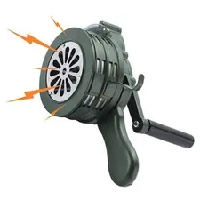 MAOPINER Handheld Air Raid Siren, 110dB Hand Crank Siren | Aluminum Alloy Han...