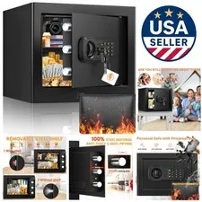 9.84" Small Fireproof Security Safe with Digital Lock & Waterproof Bag