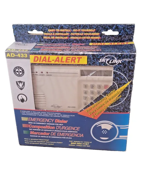 SKY-LINK DIAL-ALERT AD-433 EMERGENCY DIALER VOICE PHONE DIALER PROGRAMMABLE NEW