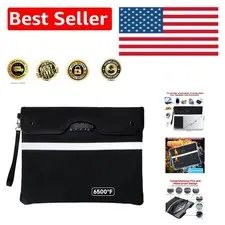 15x12 Heat Insulated Fireproof Bag with Combination Lock | Valuables Protection