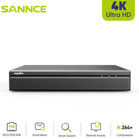 SANNCE 8CH 8MP NVR 4K PoE AI Motion Network Video Recorder for Security System