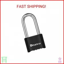 1 Pack disecu Heavy Duty 4 Digit Combination Lock, 2.5 Inch Long Shackle Outdoor
