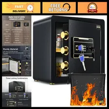 Fireproof Waterproof Home Safe Box 1.2 Cubic Feet Digital Keypad Security Lock,