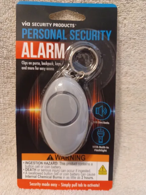 Personal Security Alarm Keychain 100dB Siren W/ LED Light & Safety Device A-177