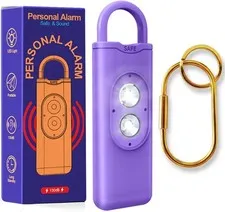Halo Siren Keychain Personal Safety Alarm Purple Copper Ring