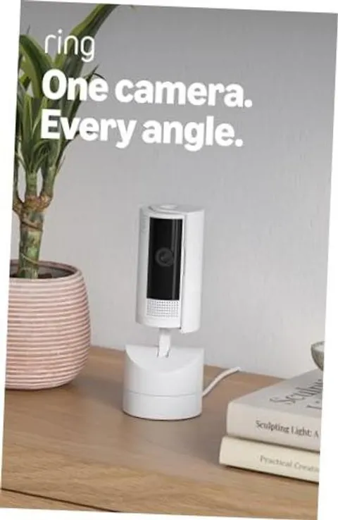 Pan-Tilt Indoor Cam (newest model), See all around 1 Camera Device Only White