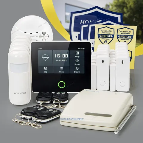 HOMSECUR Wireless WIFI 4G 2G LCD Burglar 4.3" Alarm System Touch Screen