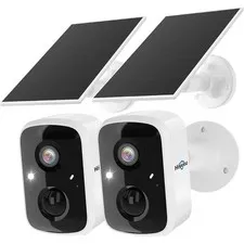 Solar Security Cameras Wireless Outdoor 2 Pack, Battery Powered 3K 4MP