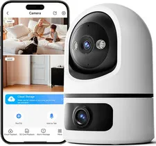 Pet Camera Indoor Wifi Dog Cat Monitor with 4MP Dual-Lens | Dual-Lens Sync, AI P