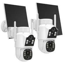 Hiseeu Solar Camera Outdoor 4MP Dual Lens Wireless Home Security Camera 5G &