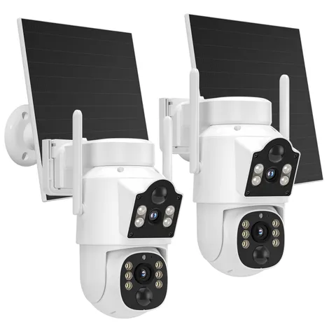 Hiseeu Solar Camera Outdoor 4MP Dual Lens Wireless Home Security Camera 5G &