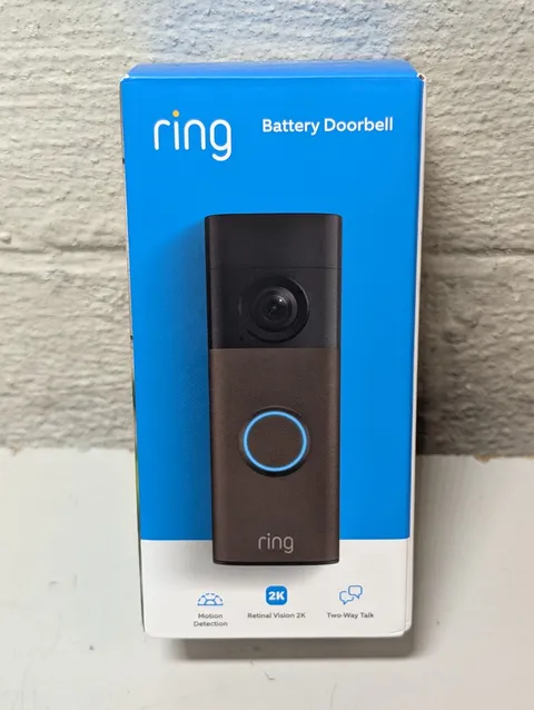 Ring Battery Doorbell 2nd Gen Retinal 2K Wide-Angle Video 6x Zoom Matte Mocha