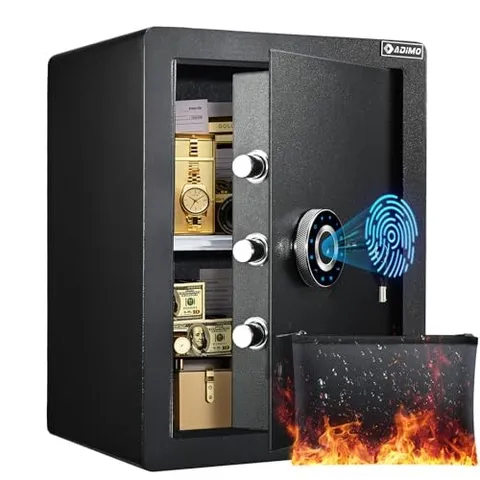 ADIMO FINGERPRINT SAFE 2.1 CUFT BIOMETRIC SAFE REMOVABLE SHELF - BLACK