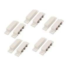 5 Count White Magnetic Door Switch, NO/NC, Wired, Screw-In, Remote Control, I...