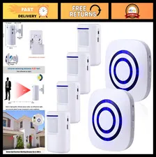 Wireless Motion Sensor Alarm System, Long Range Driveway Alert, 4 Detectors, 38