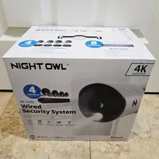 NEW Night Owl 8 Channel 4K Bluetooth DVR w/ 1TB Hard Drive & 4 Wired UHD Cameras