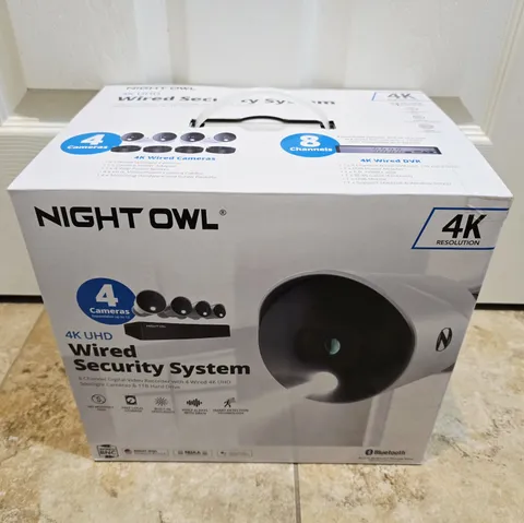 NEW Night Owl 8 Channel 4K Bluetooth DVR w/ 1TB Hard Drive & 4 Wired UHD Cameras