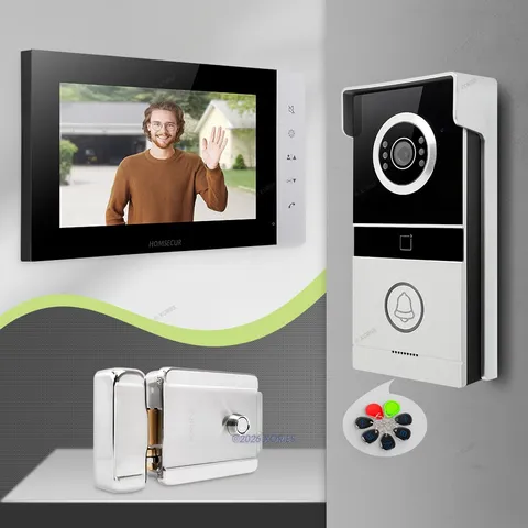 HOMSECUR Video Intercom System+Electric Lock For Home Gate Security Door Control