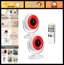 2 Pack Wireless Motion Detector Alarm, PIR Sensor for Pets & Intruders, Indoor S