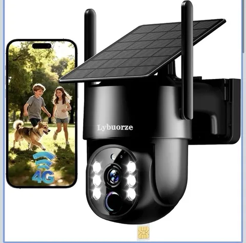 NEW - 4G LTE Cellular Solar Security Camera Outdoor, No WiFi Needed, 4MP HD