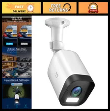 4MP Smart Outdoor Security Camera, 2K Ultra HD Wi-Fi, IP65 Weatherproof, Night V