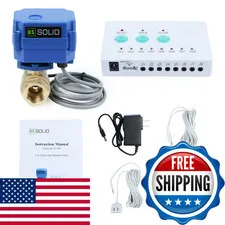 U.S. Solid Water Leak Detector Auto Shutoff Valve Sound Alarm 1/2 Motorized