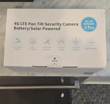 4G LTE Pan/Tilt HD IP Security Cameras Battery/Solar Motion Sensor 2-Pack