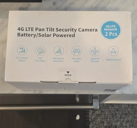 4G LTE Pan/Tilt HD IP Security Cameras Battery/Solar Motion Sensor 2-Pack