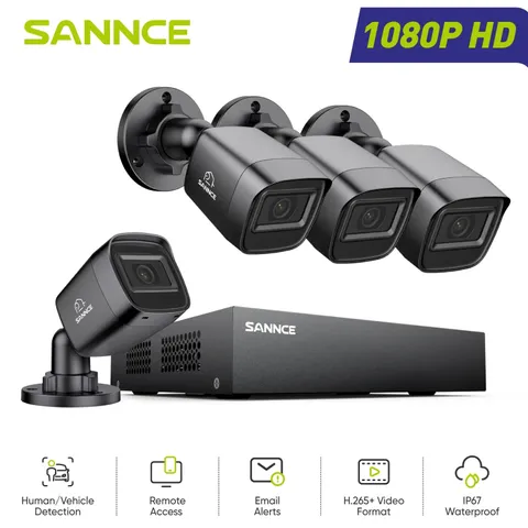 1080P Wired Security Camera System Outdoor with AI Human/Vehicle Detection,8Ch H