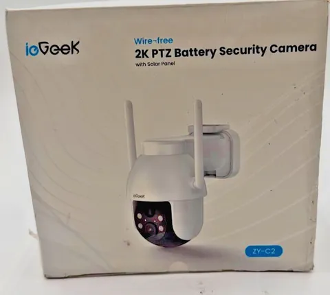 ieGreek Outdoor Home Security Camera Solar Panel 360°PTZ Wireless 2K