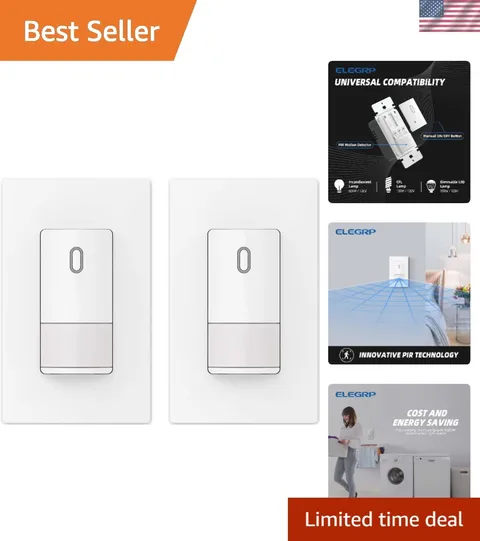 Effortless Safety: 2-Pack PIR Infrared Motion Sensor Switch with Ground Wire