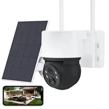 3MP Solar Security Camera, Wireless Outdoor Waterproof 2.4G WIFI ,360° View, Col