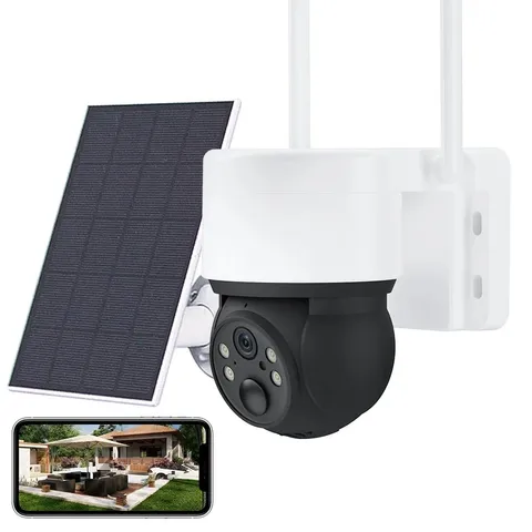 3MP Solar Security Camera, Wireless Outdoor Waterproof 2.4G WIFI ,360° View, Col