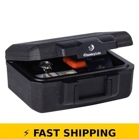 SentrySafe Fireproof Money Safe with Key Lock, Black