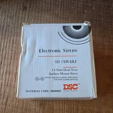 DSC Electronic Siren SD 15W-ULF 15-Watt Dual Tone Surface Mount Siren. NEW