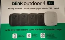 Blink Outdoor 4 XR 4-Camera Wireless Security System w/ Sync Module XR