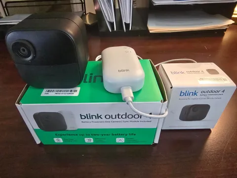 Blink Outdoor 4 Wire-free Smart  Camera - with Sync Mod + Battery Extension Pack