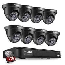 ZOSI H.265+ 5MP Lite DVR Night Vision CCTV 1080P Security Camera Outdoor System