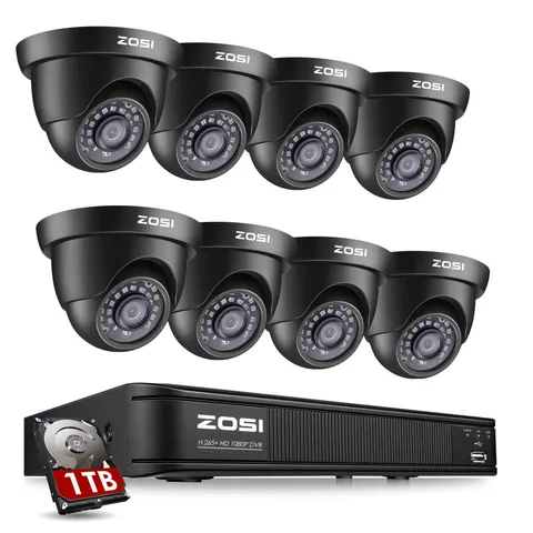 ZOSI H.265+ 5MP Lite DVR Night Vision CCTV 1080P Security Camera Outdoor System