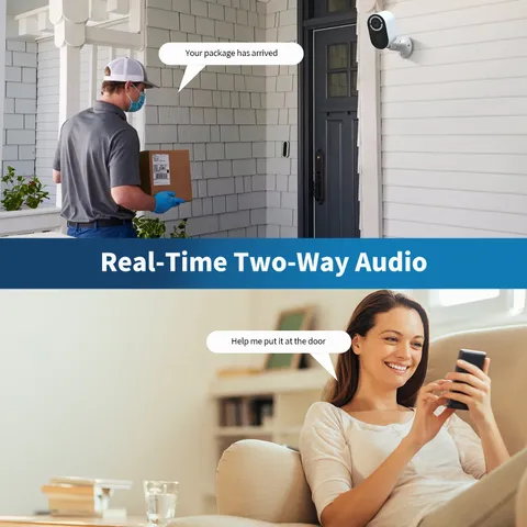 3MP Solar Battery Security Camera – PIR Motion – Night Vision – Two‑Way Audio – 