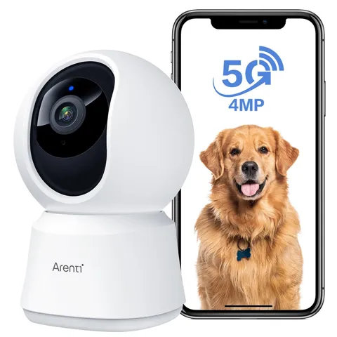 4MP Pet Camera 5G WiFi 6 Indoor Security Camera Pan Tilt Auto Tracking Night...
